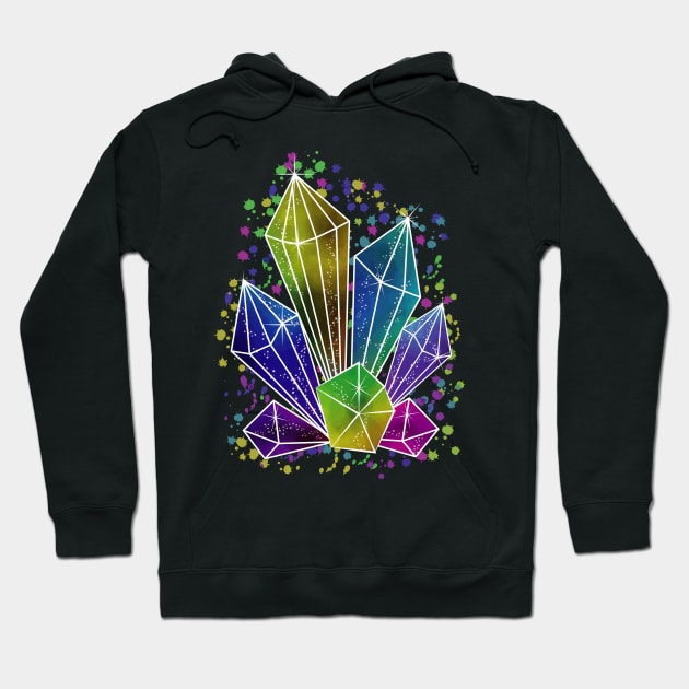 Galaxy Crystals Hoodie by Designoholic